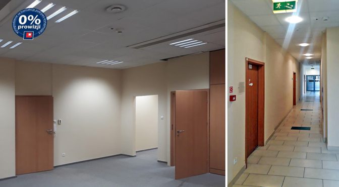 widok na pokój oraz korytarz w lokalu biurowym do wynajmu we Wrocławiu (okolice)